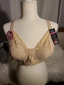 Bali Lace Desire Wireless Bra J Hook XL Beige 6591 Lightly Lined Foam Cups NWT - Picture 1 of 5