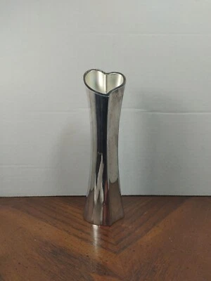 Jarrón vintage Lenox plateado corazón brote 8” Kirk Stieff día de San Valentín Foto 1 de 4