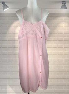 Pretty Pink Vintage Double Nylon Femme Full Slip - St Michael - XL - Brustumfang 42" - Bild 1 von 4