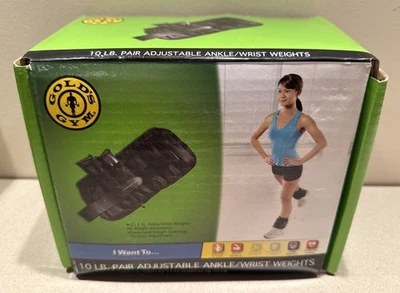 Par de pesas ajustables de tobillo/muñeca Gold's Gym de 10 libras Foto 1 de 4