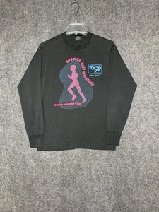 Camisa DE COLECCIÓN Seaside Media Marathon Para Hombre Mediana Negra Manga Larga Hecha en EE. UU. 90s - Imagen 1 de 14