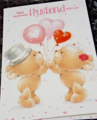 Happy Anniversary Husband Card. Balloons Theme. Mi Amore Cards.