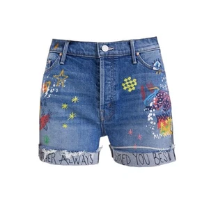 MOTHER The Vagabond Cuffed Shorts in Spooky Voodoo 25 - Picture 1 of 15