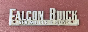 Vintage Falcon Buick Car Truck Dealership Metal Emblem Ned Miller & Sons RARE - Picture 1 of 4