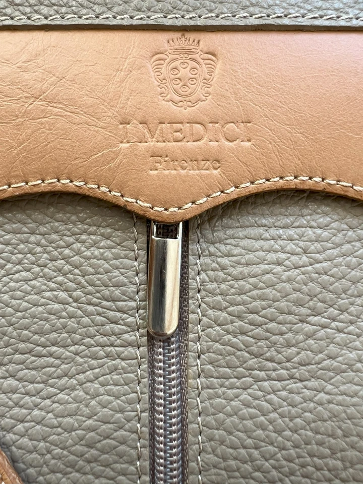 Bandolera Firenze de cuero italiano y se convierte en mochila topo y camello Foto 1 de 4