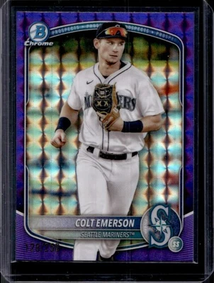 2025 Bowman Colt Emerson Chrome Prospects Purple Geometric Refractor #128/250 - Image 1 of 2