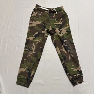 Polo Ralph Lauren Jogger Sweatpants Boys 6 Green Camo Pony Logo - Picture 1 of 12