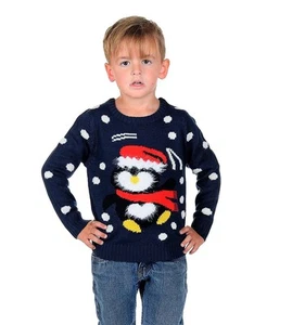 RWB Children's Peggy The Dancing Penguin Christmas Sweater Navy - Picture 1 of 4