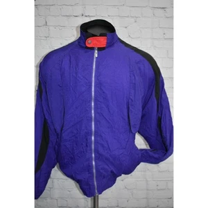 Giacca a vento vintage PUMA atletica uomo taglia XL full zip nylon viola - Foto 1 di 9