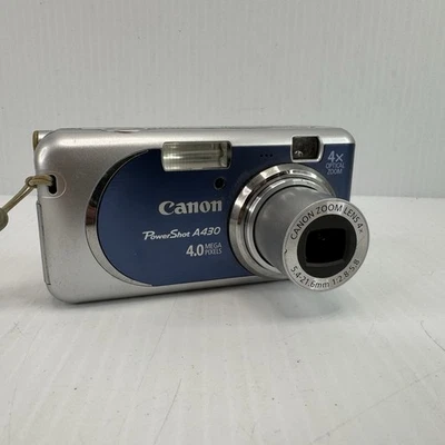 Canon PowerShot A430 Digital Camera – 4.0MP, 4x Zoom + 16MB Card & AA Batteries - Image 1 of 4