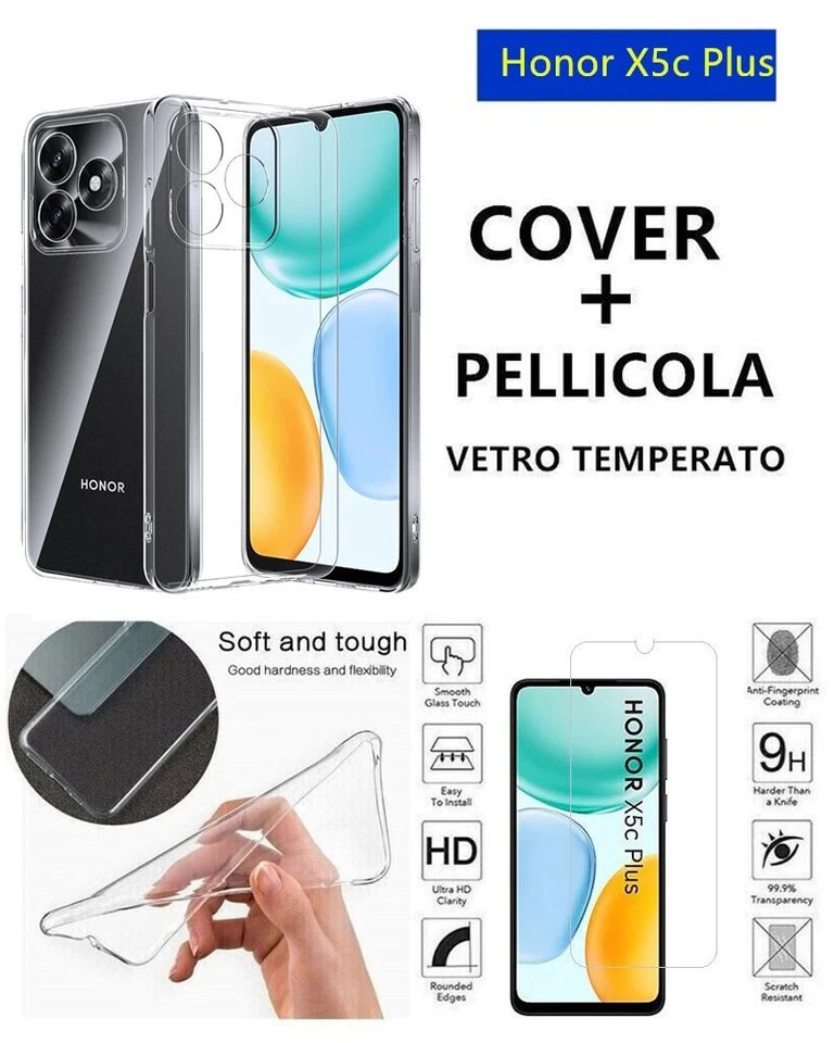 Cover Custodia Silicone TRASPARENTE  pre  Honor X5c Plus - Immagine 1 di 1