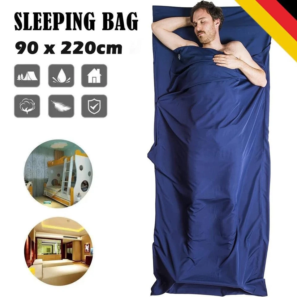 Seide weicher Schlafsack Liner Travel Sheet Camping Leichtgewicht 90x220cm DE - Bild 1 von 4