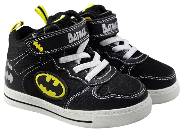 Zapatillas altas DC Comics Batman para niños pequeños negras/amarillas iluminadas talla 7 Foto 1 de 4
