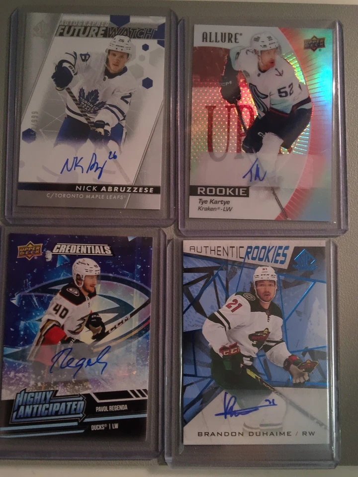 ABRUZZESE/DUHAIME/KARTYE/REGENDA ROOKIE AUTOS..4 CARD DEAL - Image 1 of 4