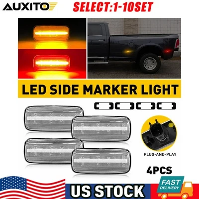 Clear Amber Red LED Side Marker Lights Fit 2010-2018 Dodge Ram 2500 3500 4-20X - Image 1 of 4