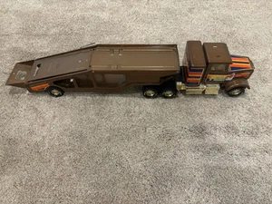 Vintage Nylint Car Hauler Semi Truck MUSCLE MOVER Brown Trailer Diecast - Picture 1 of 14
