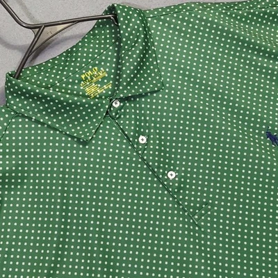 Polo Ralph Lauren Performance Shirt Mens 4XB Green Geometric Short Sleeve Preppy - Image 1 of 4