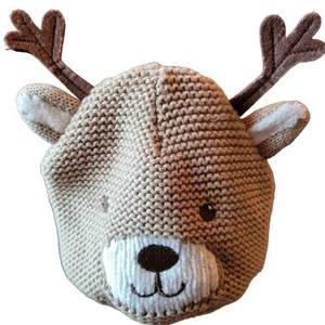CARTER'S Knit Reindeer Hat Beanie 12-24 mo Soft Fabric Lining - Picture 1 of 5