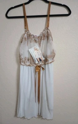 Babydoll Momentos Elegante Blanco Y Cobre Encaje Para Mujer XL Nuevo con Etiquetas Foto 1 de 4