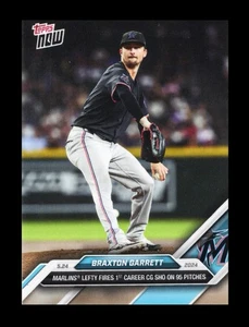 2024 Topps Now #227 Braxton Garrett /347 First Career CG Sho Marlins - Picture 1 of 3