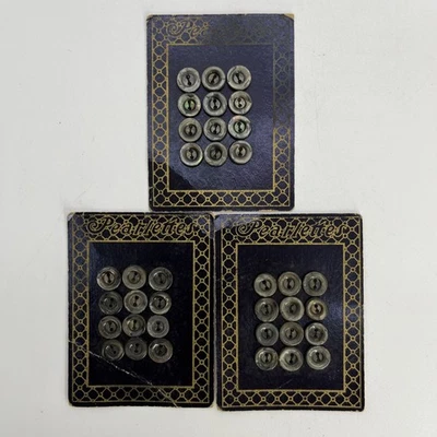 "Pearlettes 3/8"" Botones Madreperla 3 Tarjetas De 12 Botones 36 Botones De Colección" Foto 1 de 3