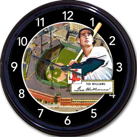 Ted Williams Park Boston Red Sox Fenway Baseball Card Wall Clock MLB New 10" Cover