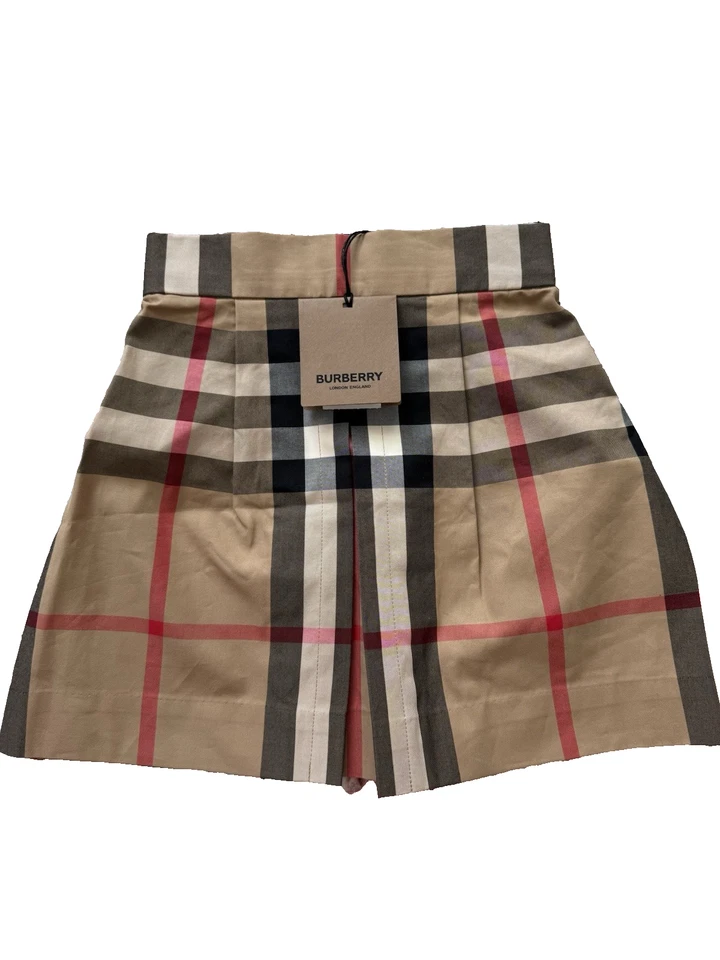 Saia de sarja plissada xadrez infantil Burberry 4Y designer roupa infantil - Imagem 1 de 4