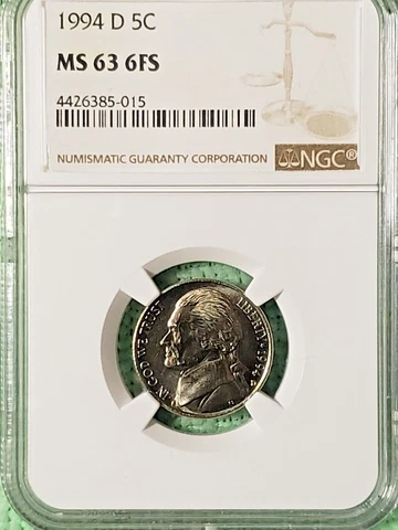 1994 D JEFFERSON NICKEL NGC MS63 WITH 6FS!  YES, 6 FULL STEPS! Cover