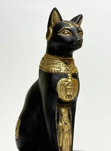 Estatua de Diosa Bastet Egipcia Gato Hecha a Mano Piedra de Egipto - Imagen 1 de 8