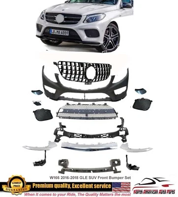 GLE SUV W166 Bumper Front Body Kit GLE  2016-2019 With GT grille Foto 1 de 4