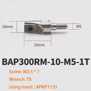 BAP300R-10-M5-1T Cabezal de fresa tipo bloqueo para soporte de acero de tungsteno - Imagen 1 de 6