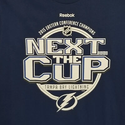 NWOT TAMPA BAY LIGHTNING 2015 Eastern Conference Champions Roster T-Shirt Blue L - Image 1 of 4