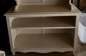 Vintage Solid French Style Wood Cream Dresser Base Shelves, Bookcase Kitchen - Picture 1 of 5