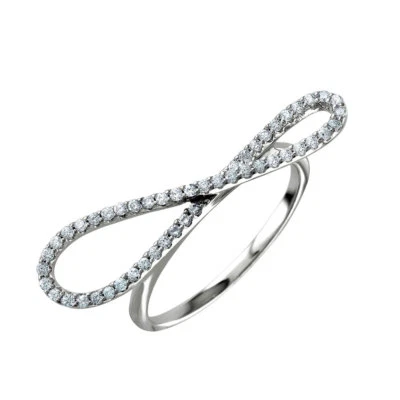 Sterlingsilber Cz Steine Unendlichkeit Damen-Ring - Bild 1 von 2