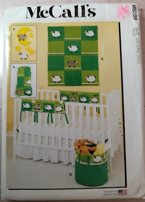 McCall's CRAFT M8299 Baby Nursery Set Sleep Sack Quilt Basket Mobile Rail Uncut - Image 1 of 3