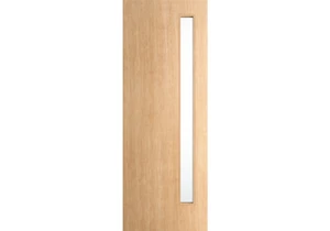Rome –Exterior Flush White Oak Door with Single Vertical Lite (1-3/4”) - Picture 1 of 3
