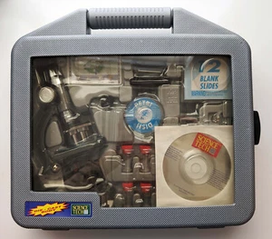 NEW Science Tech 64 Piece Microscope Set w/Light & Projector Deluxe Kit Die Cast - Picture 1 of 4