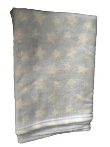 Supersoft Baby Blanket, Blue With White Stars. 42 X 28 - Picture 1 of 3