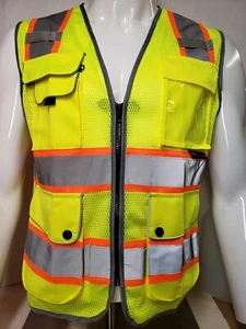 FX SAFETY VEST -Class 2 High Visibility Reflective Yellow Safety Vest FXSV8 - Picture 1 of 14
