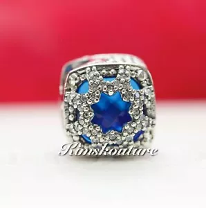 Autentico Ciondolo Bellezza Glaciale Argento, Cristalli Blu Svizzeri & Trasparente CZ 796360NSB - Foto 1 di 1