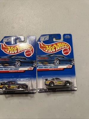 Copa Porsche 911 GT3 1999 primeras ediciones plata y púrpura Hot Wheels Foto 1 de 4