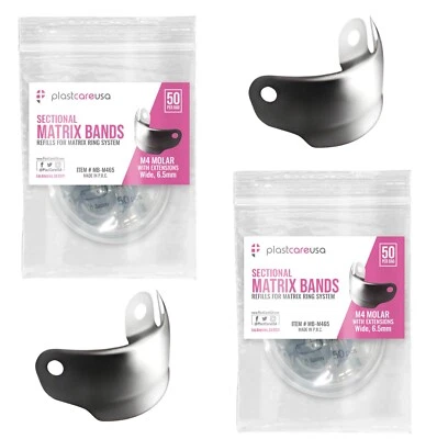 100 matrices metálicas dentales matriz seccional recarga banda suave 6,5 mm M4 molar extendido Foto 1 de 4