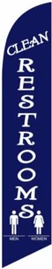Clean Restrooms Feather Banner Swooper Flag for festivals and events - NO... - Picture 1 of 3