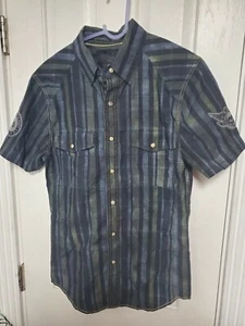 Harley Davidson para hombre camisa pequeña manga corta a cuadros  - Imagen 1 de 6