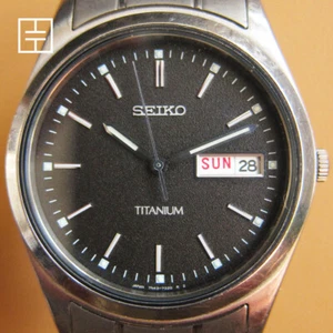 SEIKO 7N43-9090 Quartz Full Titanium Watch (Grey Dial) MADE IN JAPAN - Foto 1 di 9