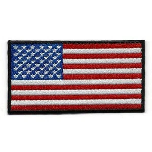 USA FLAG IRON ON PATCH 3" United States America Embroidered Applique NEW Biker - Picture 1 of 2