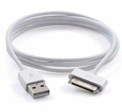 30pin White USB Data Cable Sync Charger Cord for iPod Touch iPhone 4G 4 4S 3GS - Image 1 of 3