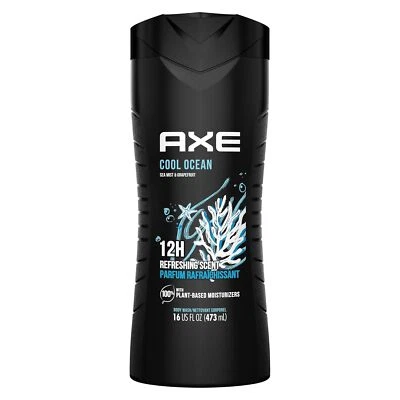 Jabón corporal con aceites esenciales AXE Cool Ocean para hombre 12H aroma refrescante Body Was Foto 1 de 4