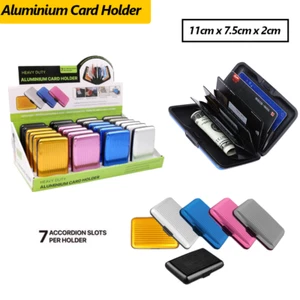Aluminum Metal Card Holder Wallet ID Credit Photo Waterproof Case Box RFID  - Picture 1 of 2