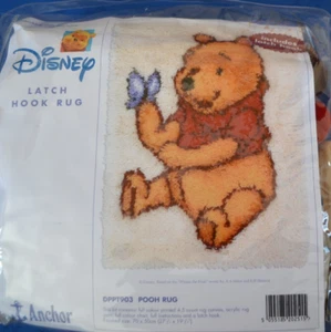 Anchor Disney Winnie The Pooh & Butterfly Latch Hook Rug Kit 70cm x 50cm - Picture 1 of 5